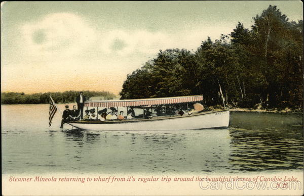 Steamer Mineola Returning to Wharf From its Regular Trip Around the Beautiful Shores of Canobie Lake
