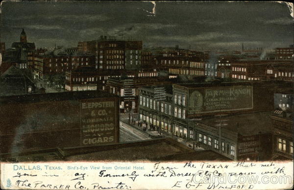 Bird's-Eye View From Oriental Hotel Dallas Texas