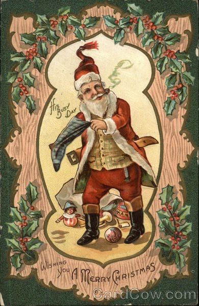 Wishing You a Merry Christmas with Santa on His Busy Day