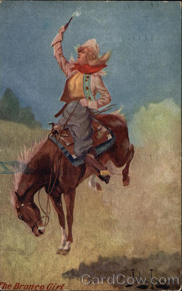 The Bronco Girl Cowboy Western