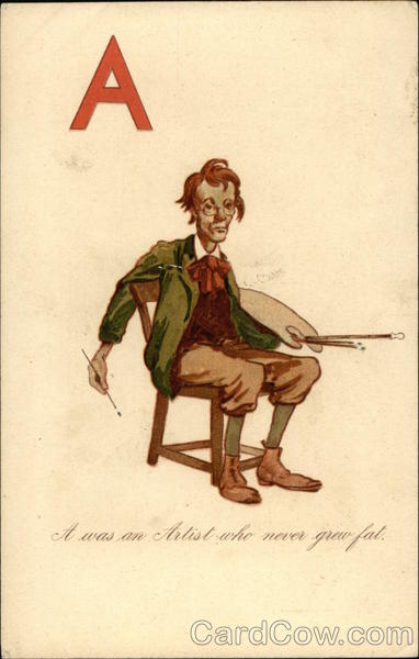 A was an Artist who never grew fat Alphabet Letters