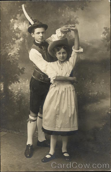 Two European Children Posing in Dance Move