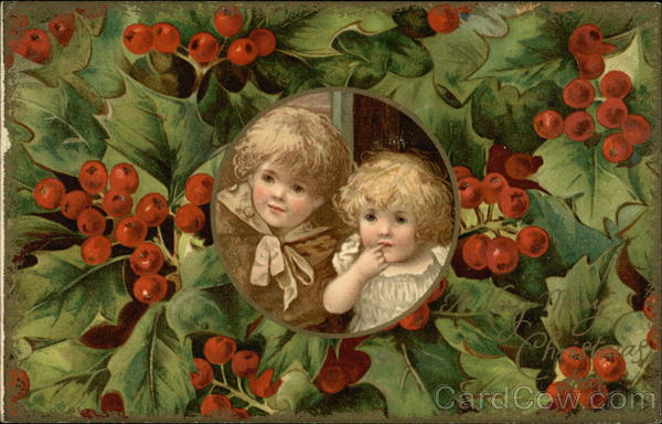 Children with Holly and Berries