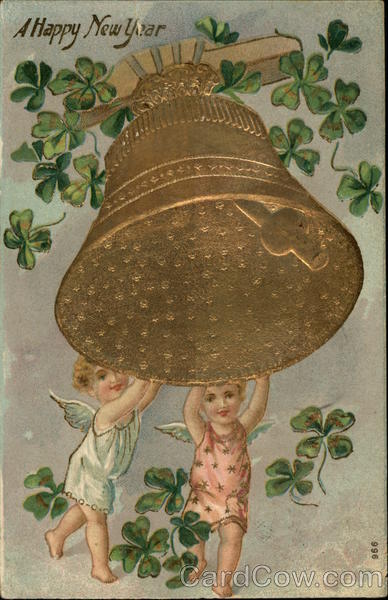 A Happy New Year with Cherubs, Bell and Clover Angels & Cherubs