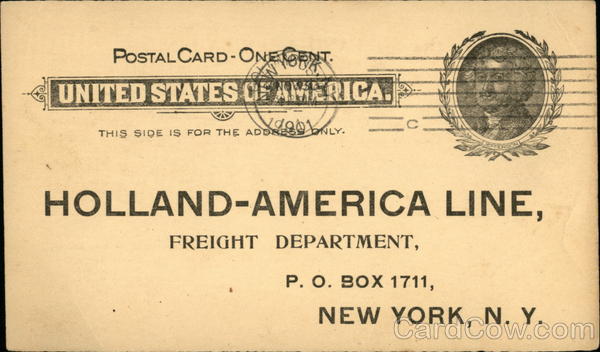 Holland-America Line Freight Notice Boats, Ships