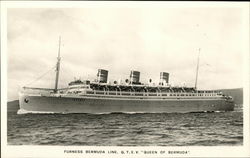 Furness Bermuda Line, QTEV "Queen of Bermuda" Postcard