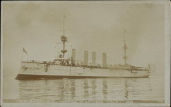 HMS Terrible arriving at Spithead may 7, 1906 Postcard