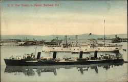 U.S. War Vessels in Harbor Postcard