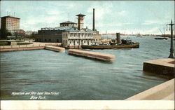Aquarium and Fire-Boat "New Yorker" Postcard