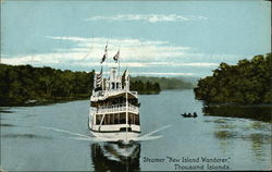 Steamer New Island Wanderer, Thousand Islands Postcard