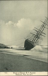 Wreck of Barque W. F. Marshall Postcard