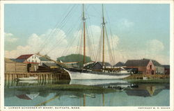 Lumber Schooner at Wharf Postcard
