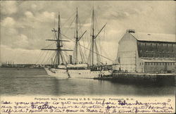 Portsmouth Navy Yard, Showing U.S.S. Vicksburg Postcard
