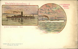 The White Squadron - USS Vesuvius Dynamite Cruiser, USS Katahdin, Ram Postcard