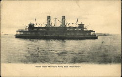 Staten Island Municipal Ferry Boat Richmond Postcard