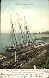 Wreck of Schooner Henry B. Tilton at Stony Nantasket Beach, MA Postcard Postcard