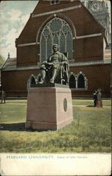 Harvard University - Statue of John Harvard Cambridge, MA Postcard Postcard