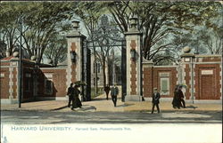 Harvard University, Harvard Gate, Massachusetts Ave Postcard