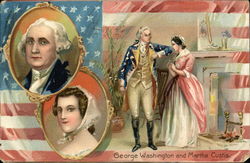 George Washington and Martha Custis Presidents Postcard Postcard