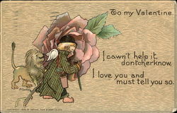 To my Valentine. I Cawn't Help it, Dontcherknow, I Love you and Must Tell you so Postcard