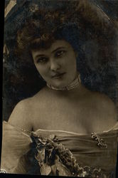 Young Woman Dressed in Fancy Dress and Hat Postcard