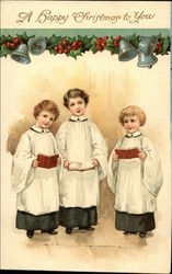 A Happy Christmas to You with Choir Boys Children Postcard Postcard
