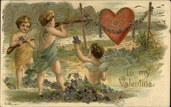 To My Valentine with Cupids and Heart Target To My Valentine with Cupids and Heart Target