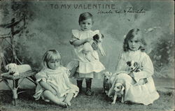 To My Valentine - Photograph of Little Girls with Puppies To My Valentine - Photograph of Little Girls with Puppies