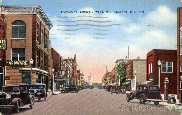 Broadway, Looking West Mount Pleasant Michigan