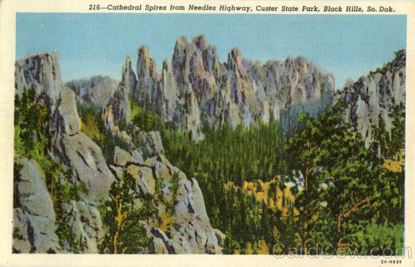 Cathedral Spires from Needles Highway, Custer State Park Black Hills South Dakota