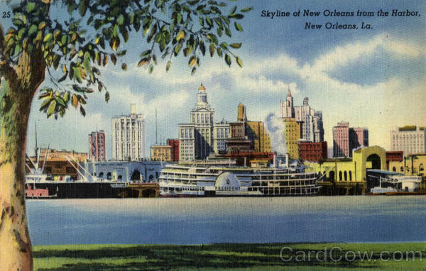Skyline of New Orleans from the Harbor Louisiana