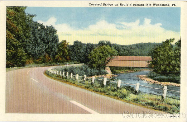 Covered Bridge on Route 4 coming into Woodstock Vermont