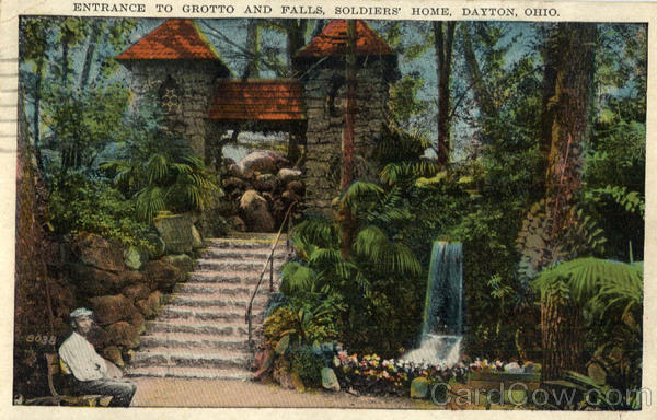 Entrance to Grotto and falls, Soldiers' Home Dayton Ohio