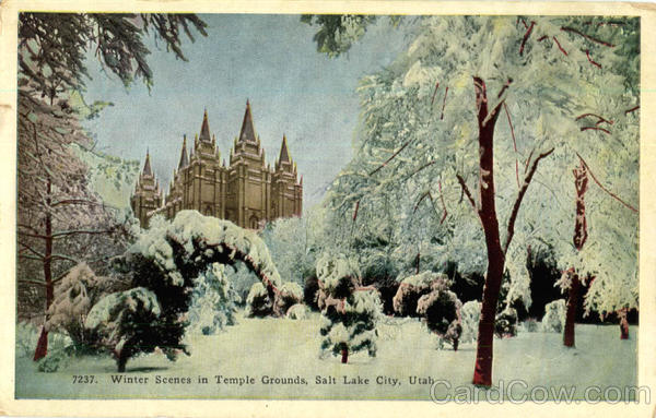 Winter Scenes in Temple Grounds Salt Lake City Utah