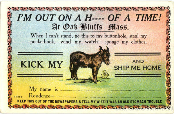 I'M Out On A H---- Of A Time! Oak Bluffs Massachusetts