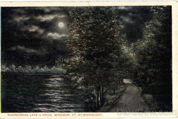 Runnemede Lake & Drive by Moonlight Windsor Vermont