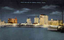 Night Skyline of Corpus Christi Postcard