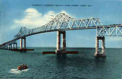 Florida's Sunshine Skyway Over Lower Tampa Bay Postcard