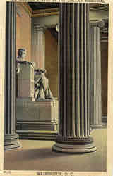 The Lincoln Statue in The Lincoln Memorial Postcard