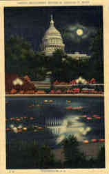 Capitol Reflections, Botanical Garden at Night Postcard