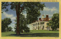 East View of Mansion and Grounds Postcard