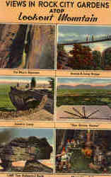 Views in Rock City Gardens atop Lookout Mountain Postcard