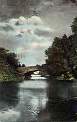Bridge & Pond by Moonlight Postcard