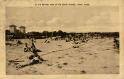 Lynn Beach and State Bath House Postcard