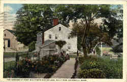 The Garden at Poet Whittier's Birthplace, Built 1688 Postcard