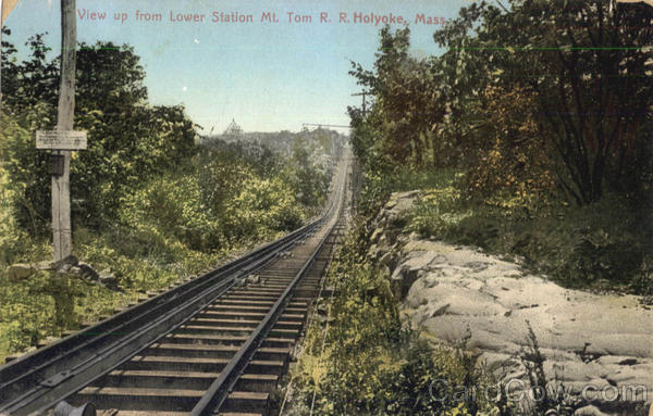 View Up From Lower Station Mt. Tom R. R. Holyoke Railroad (Scenic)