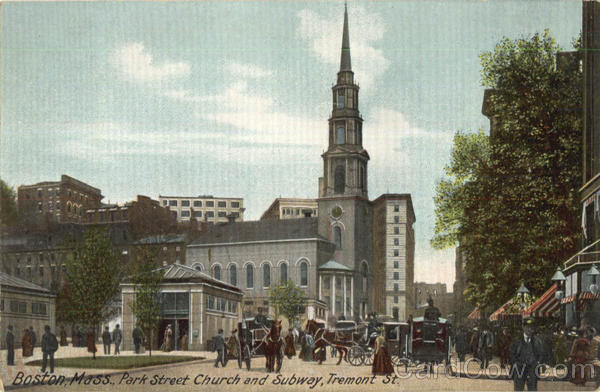 Park Street Church And Subway, Tremont St Boston Massachusetts