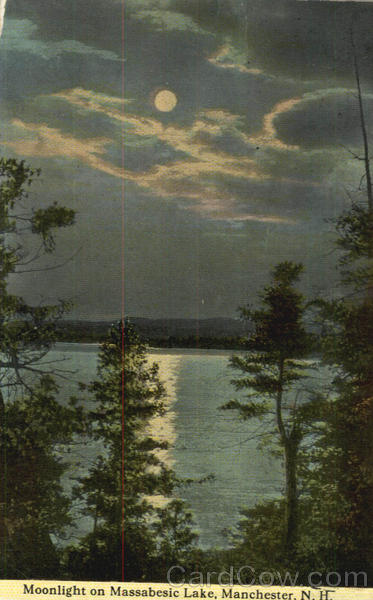 Moonlight On Massabesic Lake Manchester New Hampshire