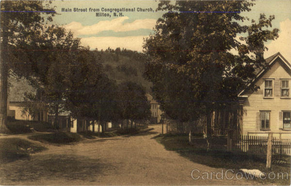 Main Street From Congregational Church Milton New Hampshire