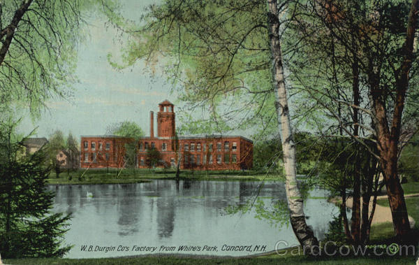 W. B. Durgin Co's Factory From White's Park Concord New Hampshire